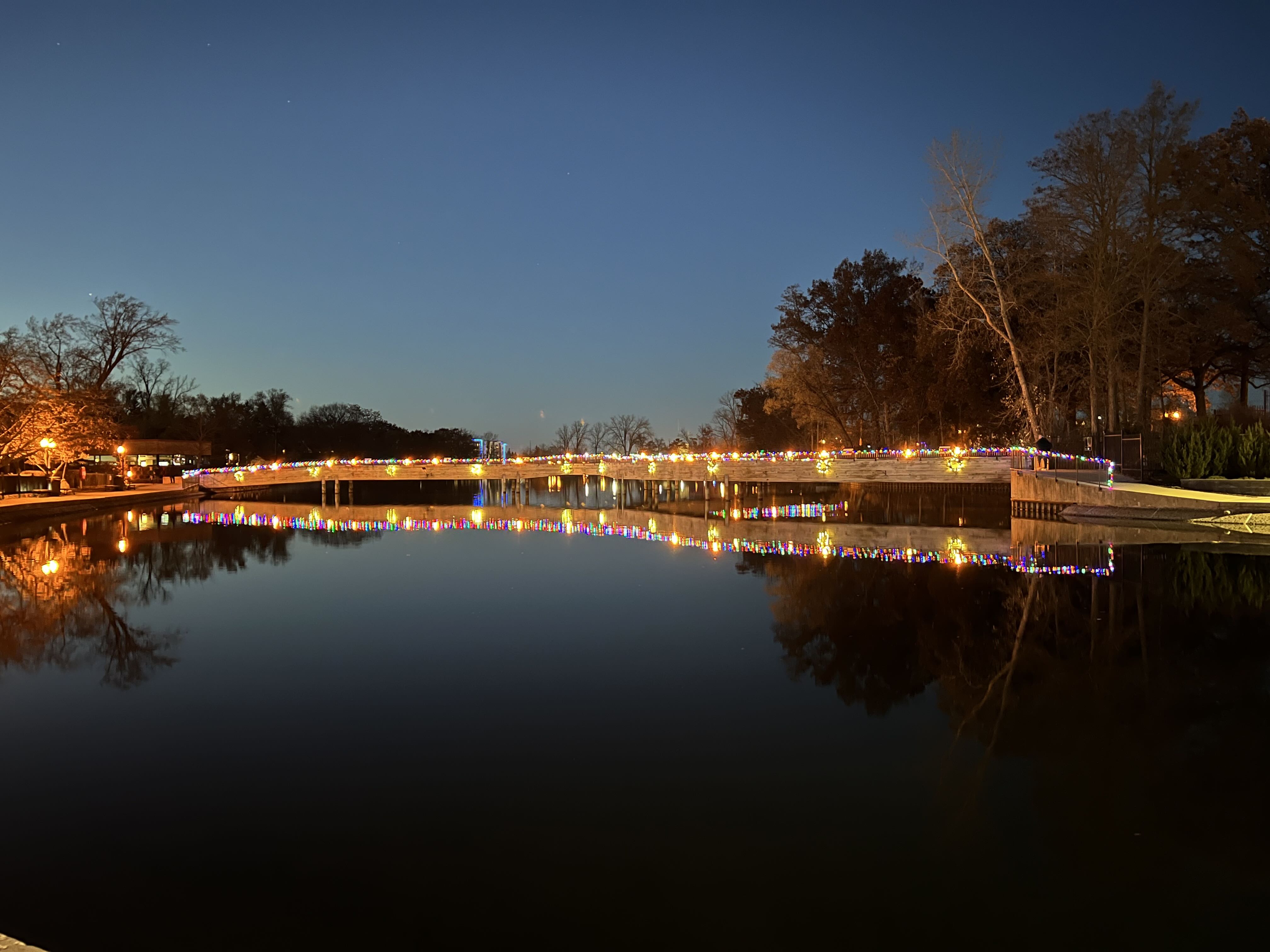 Brighton lights reflected in water panorama
